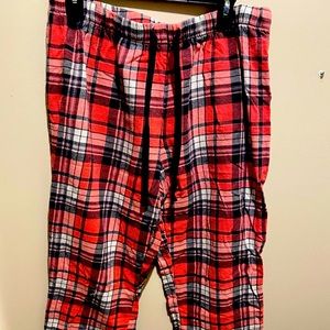 Pink plaid sweat pants